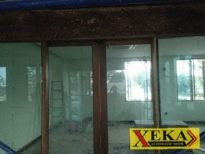 ประตูไม้สักแบบบานเลื่อนคู่XEKA