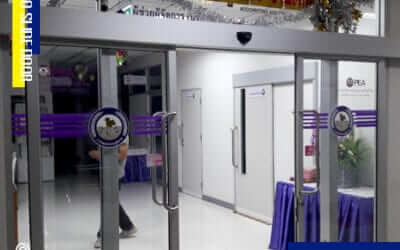 การไฟฟ้าตำบลโคกขาม ติดตั้ง ระบบประตูเลื่อนอัตโนมัติ (AUTO SLIDE DOOR)