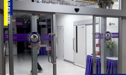 การไฟฟ้าตำบลโคกขาม ติดตั้ง ระบบประตูเลื่อนอัตโนมัติ (AUTO SLIDE DOOR)